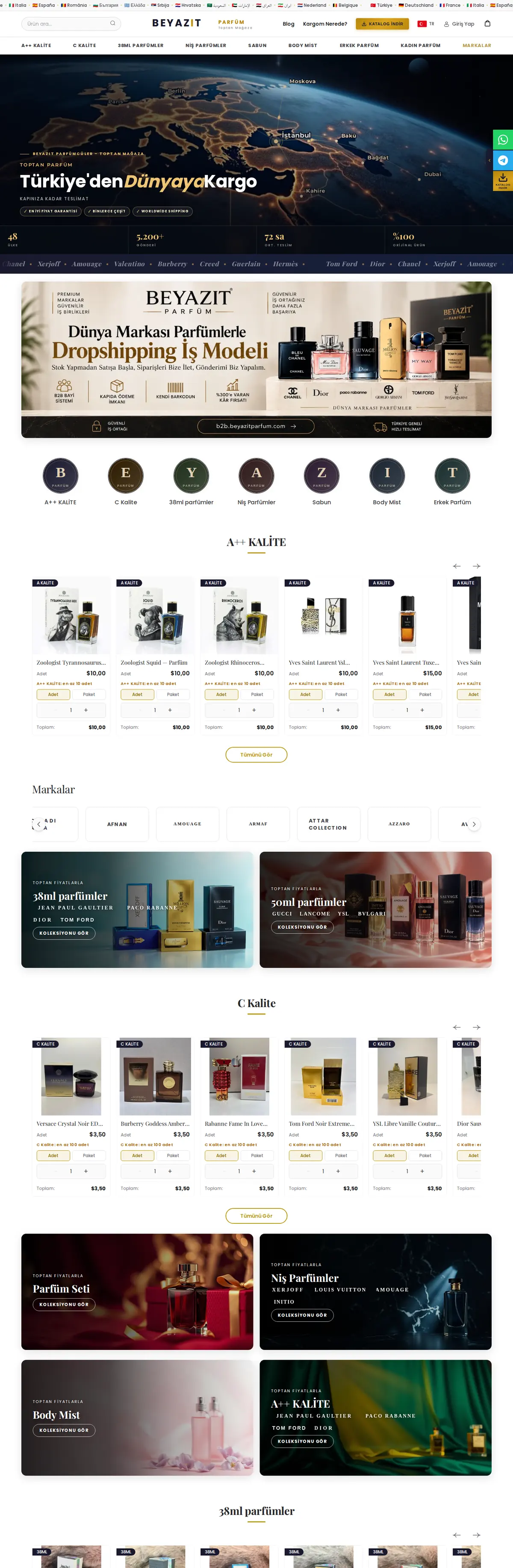 beyazitparfum.com ana sayfası (masaüstü)
