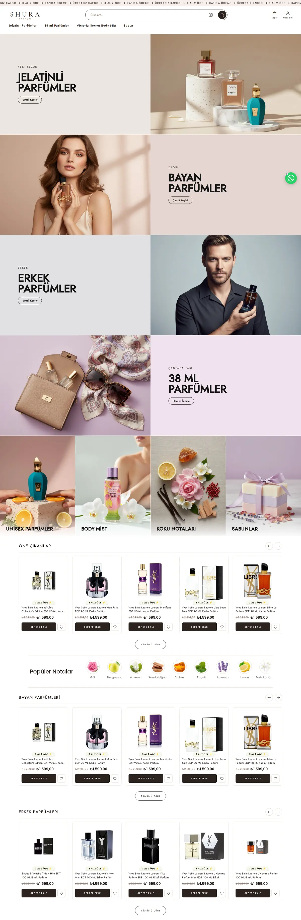 shuraparfum.com ana sayfası (masaüstü)