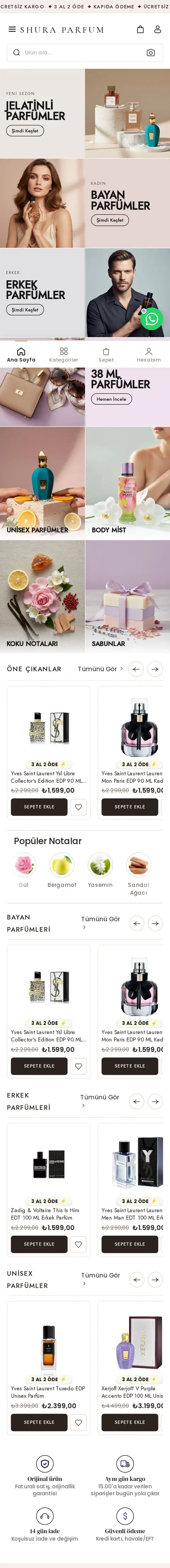 Shura Parfum mobil görünüm